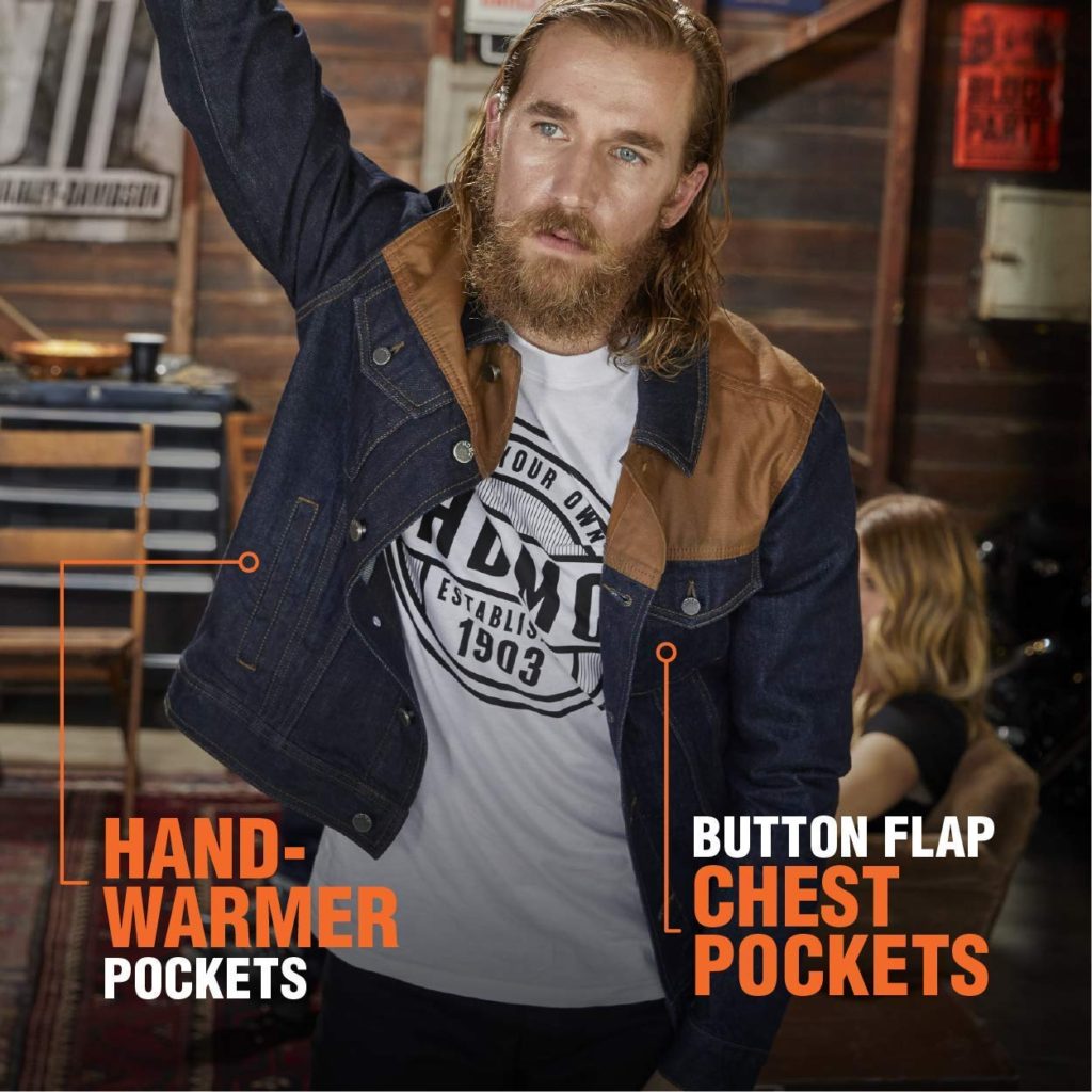 Harley-Davidson Official Waxed Canvas Slim Fit Denim Jacket