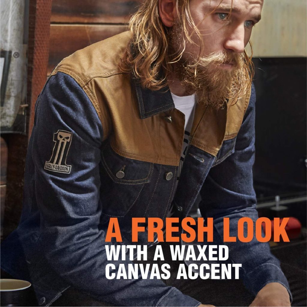 Harley-Davidson Official Waxed Canvas Slim Fit Denim Jacket