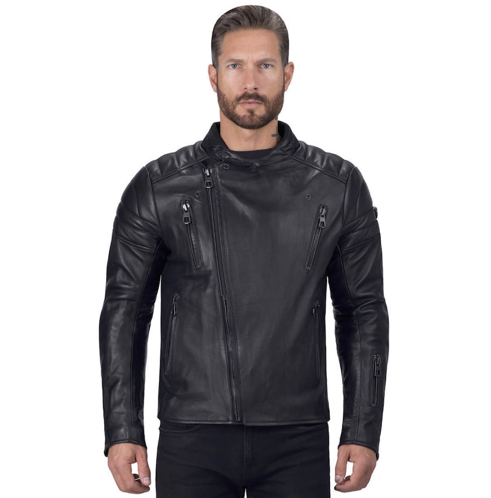 Viking Cycle Cafe Premium Black Leather Motorcycle Jacket