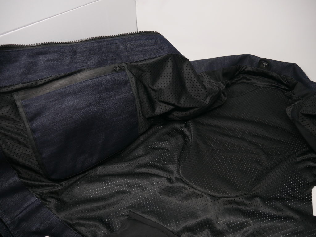 Viking Cycle Blue Denim Motorcycle Riding Over Shirt zipper and buttons close up