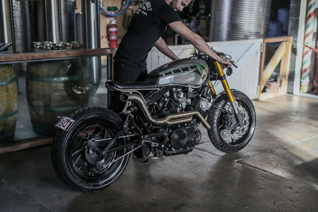 yamaha xv750 cafe racer by Purpose Built Moto rear view