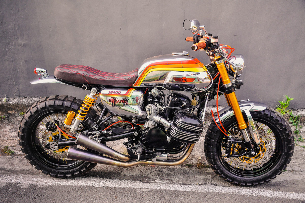 Boxer Kawasaki W400 Scrambler by Pap N Mam Modified