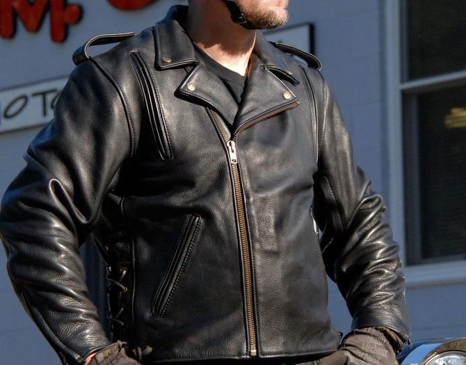 classic leather motorcycle jacket