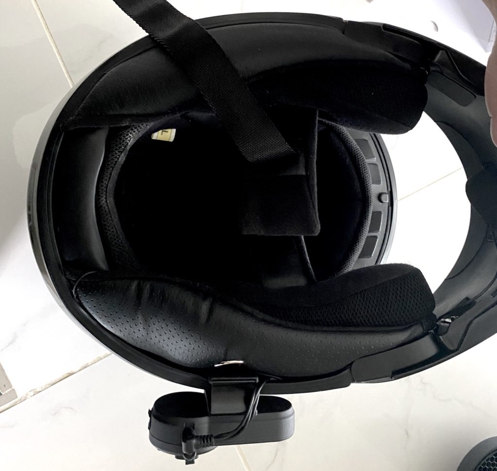 Fodsports V6 Plus Bluetooth Headset intercom being installed