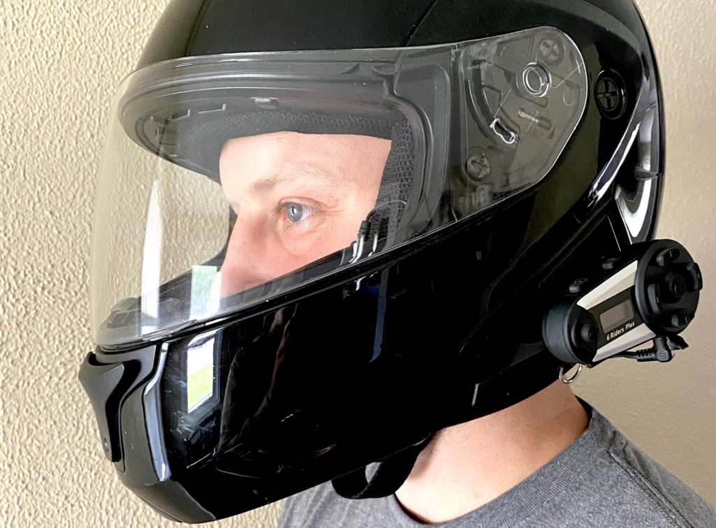 Fodsports V6 Plus Bluetooth Headset intercom on the helmet