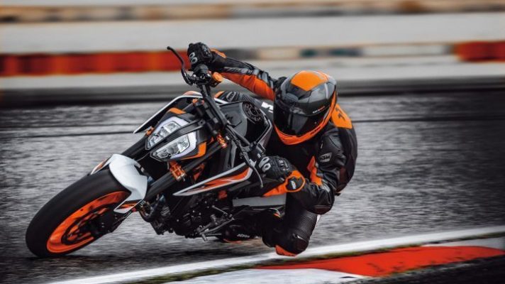 A KTM motorcycle, owned by Pierer Mobility AG, at the racetrack