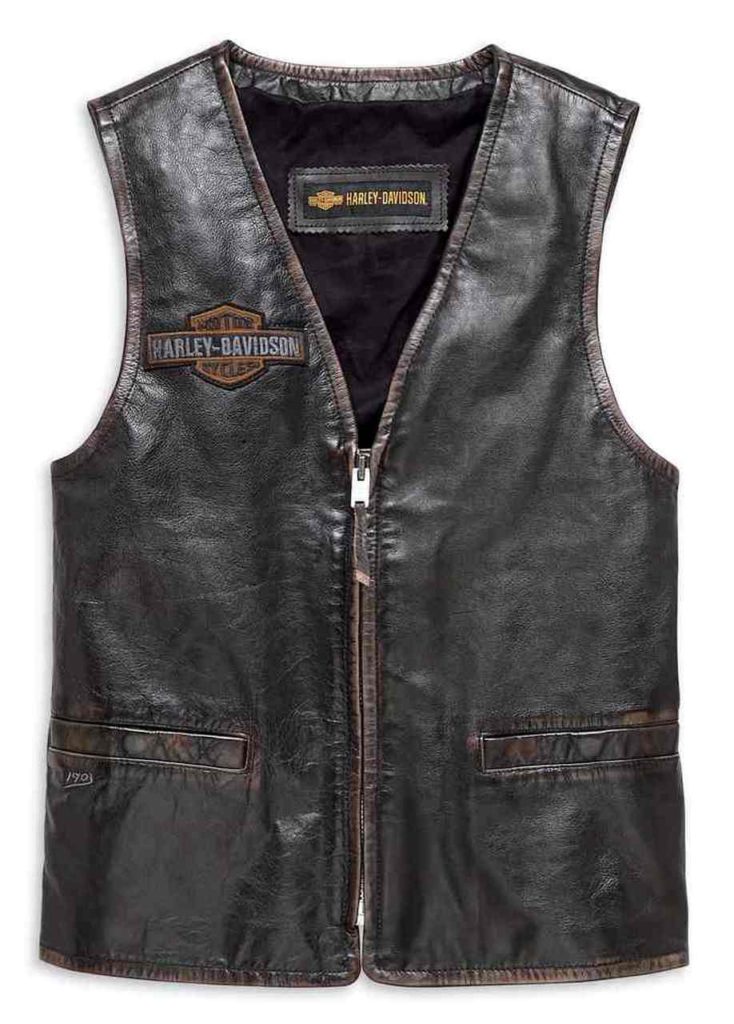 Harley-Davidson Iron Distressed Slim Fit Leather Vest