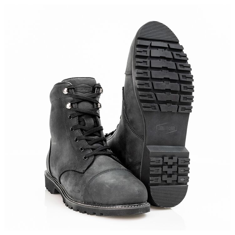 street & steel oakland boots black