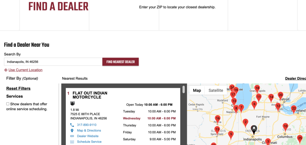 Indian Motorcycle Dealer Finder