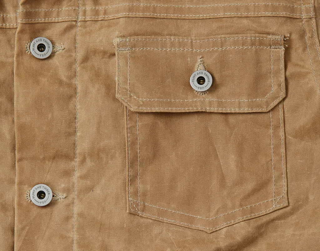 Flint and Tinder  Flannel-lined Waxed Trucker Jacket