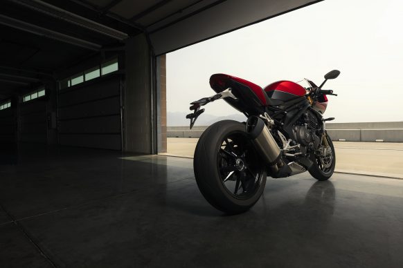 2022 Triumph Speed Triple 1200 RR parked at the racetrack