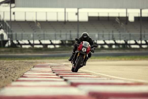 2022 Triumph Speed Triple 1200 RR riding on the track
