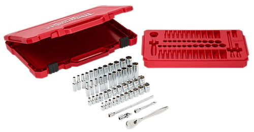 MILWAUKEE'S Electric Tools MLW48-22-9004 1:4In Ratchet & Socket Set - SAE & Metric