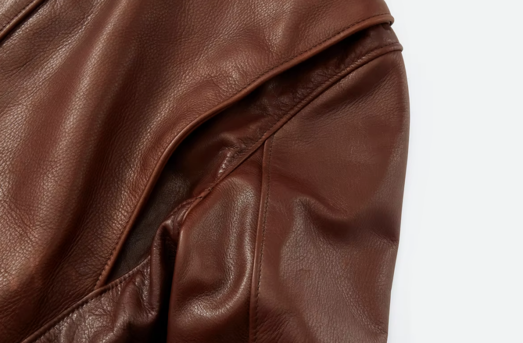 Schott Waxed Natural Pebbled Cowhide Cafe Leather Jacket