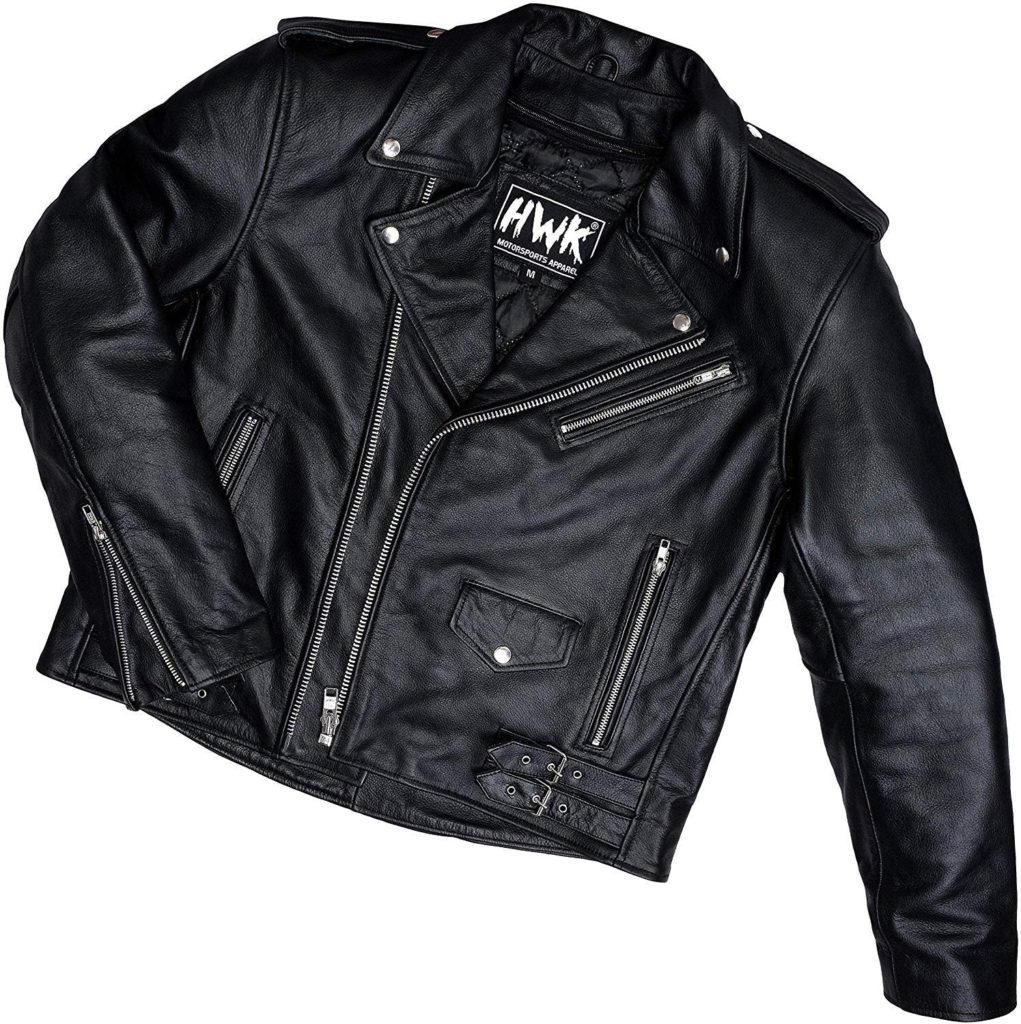 HWK Vintage Leather Motorcycle Jacket - Motorcycle Jackets Under $100