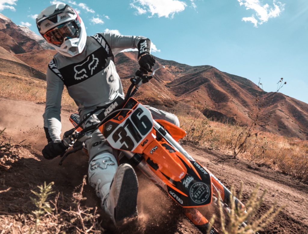 Dirt bike rider on a trail