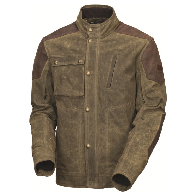 Roland Sands Truman Jacket, cafe racer jacket in brown with waxed canvas exterior