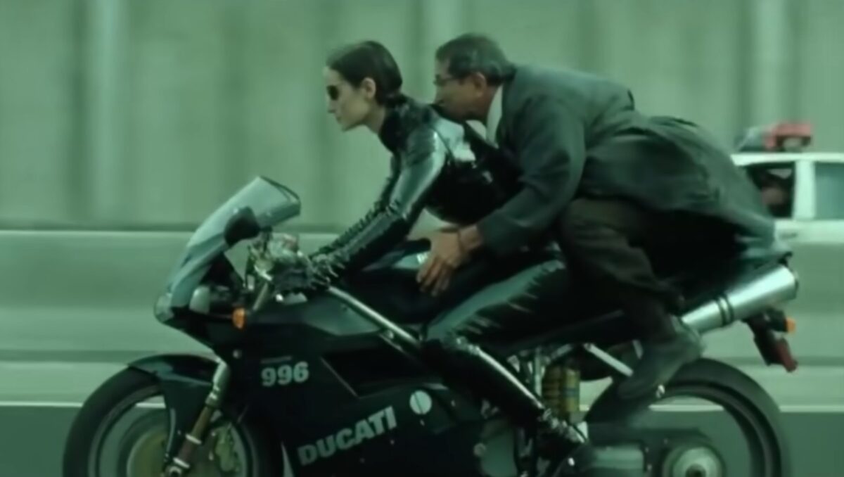 What Motorcycle Does Trinity Ride In The Matrix Reloaded?