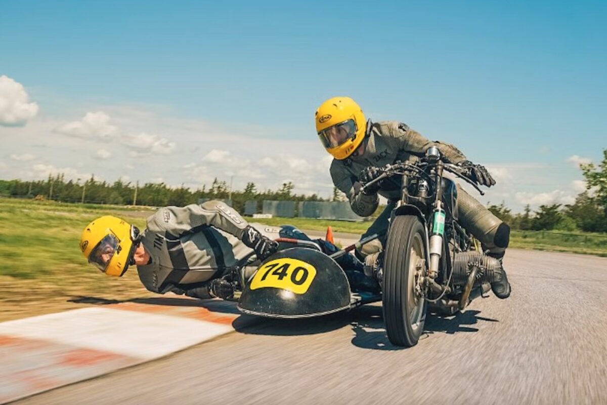 Zack Courts and Ari Henning sidecar racing in Canada.