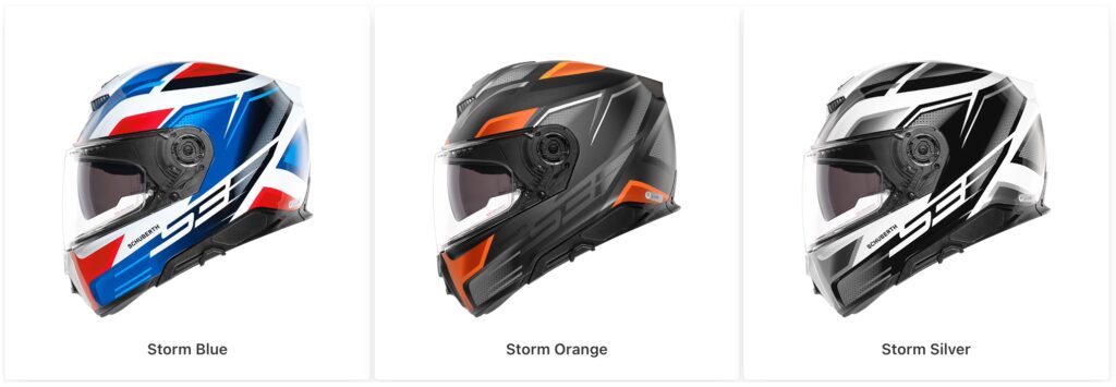 Schuberth S3 motorcycle helmet in storm decal graphic