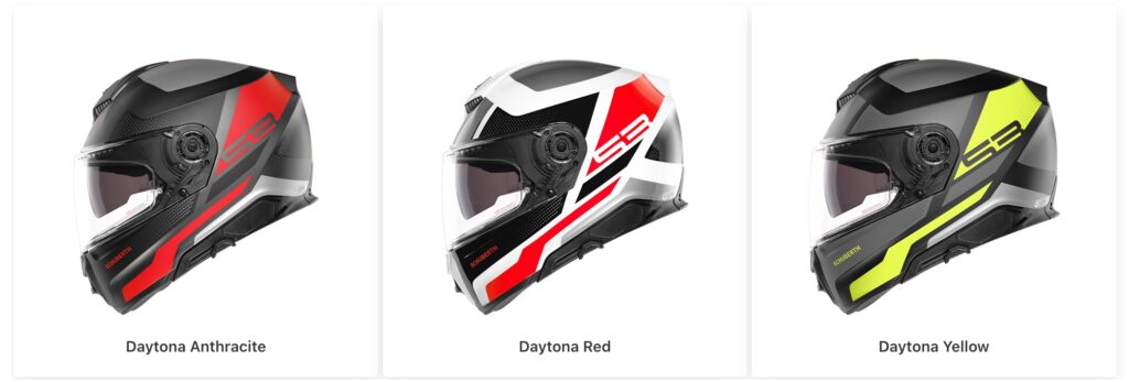 Schuberth S3 motorcycle helmet with daytona decal graphic