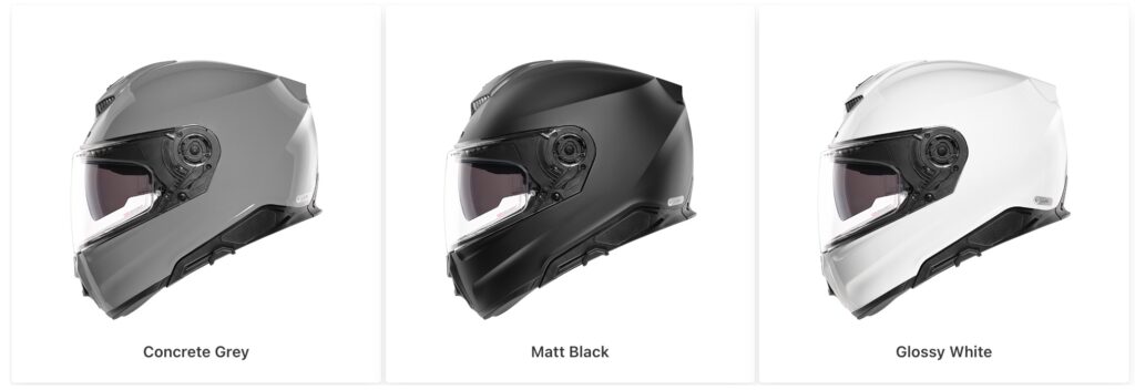 Schuberth S3 motorcycle helmet in solid colors