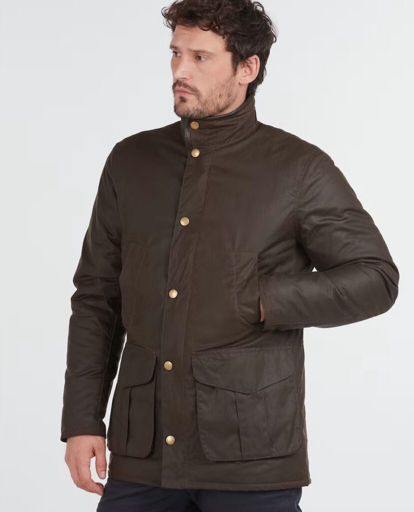 Barbour Hereford Waxed Cotton Jacket badge front