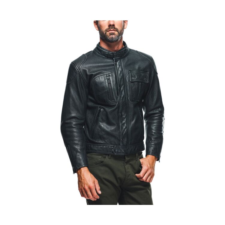 Dainese Atlas Leather Jacket front worn by a rider