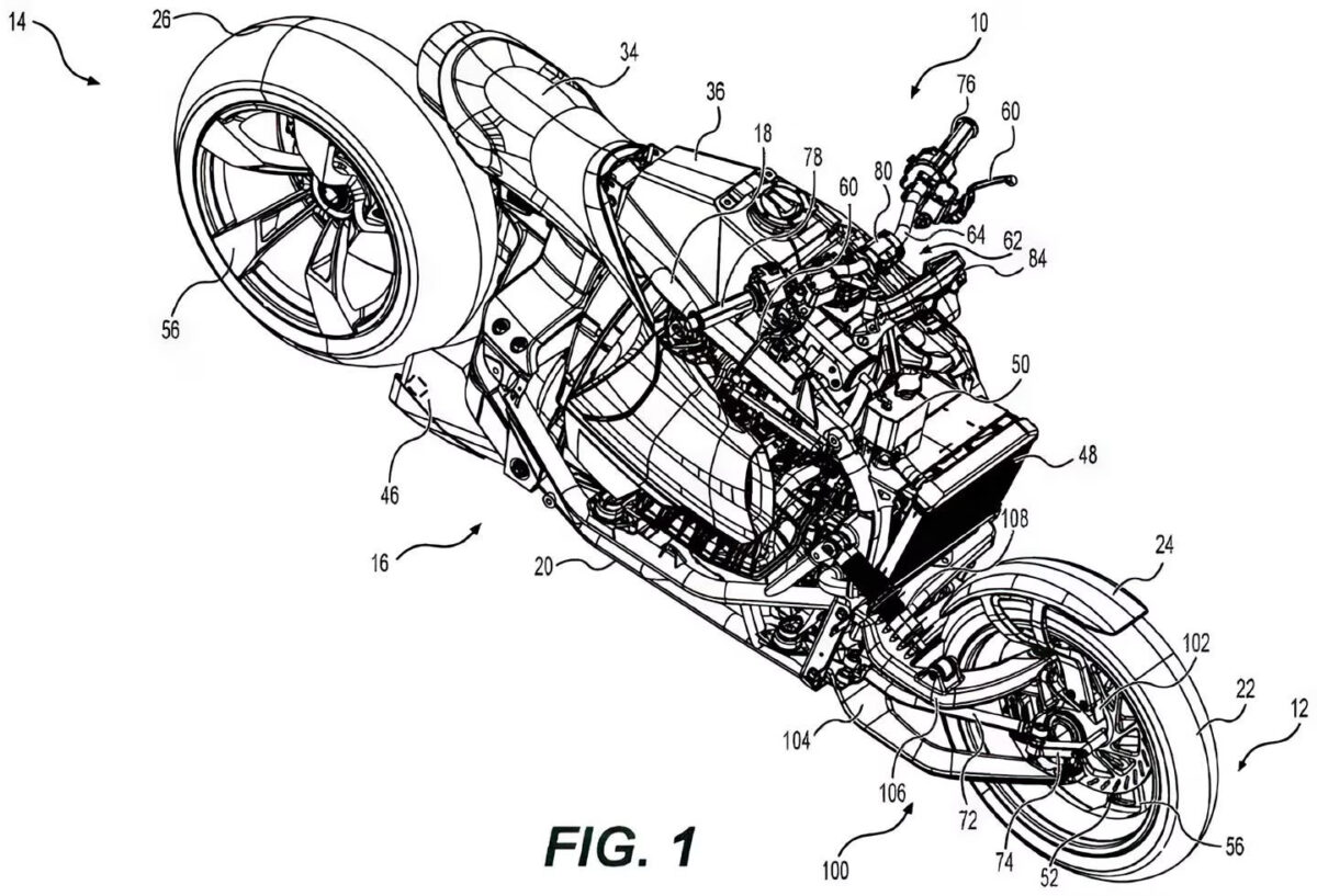 Can-Am Files Patent for Motorcycle With Hub-Steering That’s Gasoline Powered