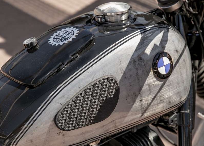The gas tank on a BMW R80 custom by Motocicli Audaci
