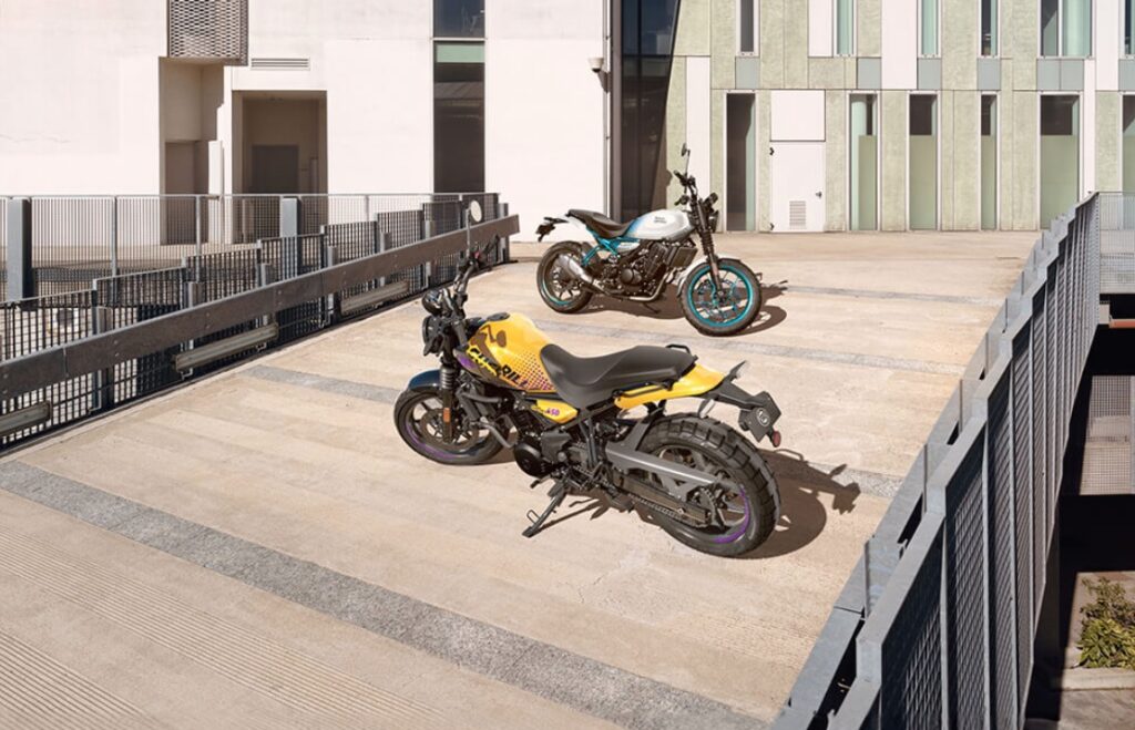 Two Royal Enfield Guerrilla 450s