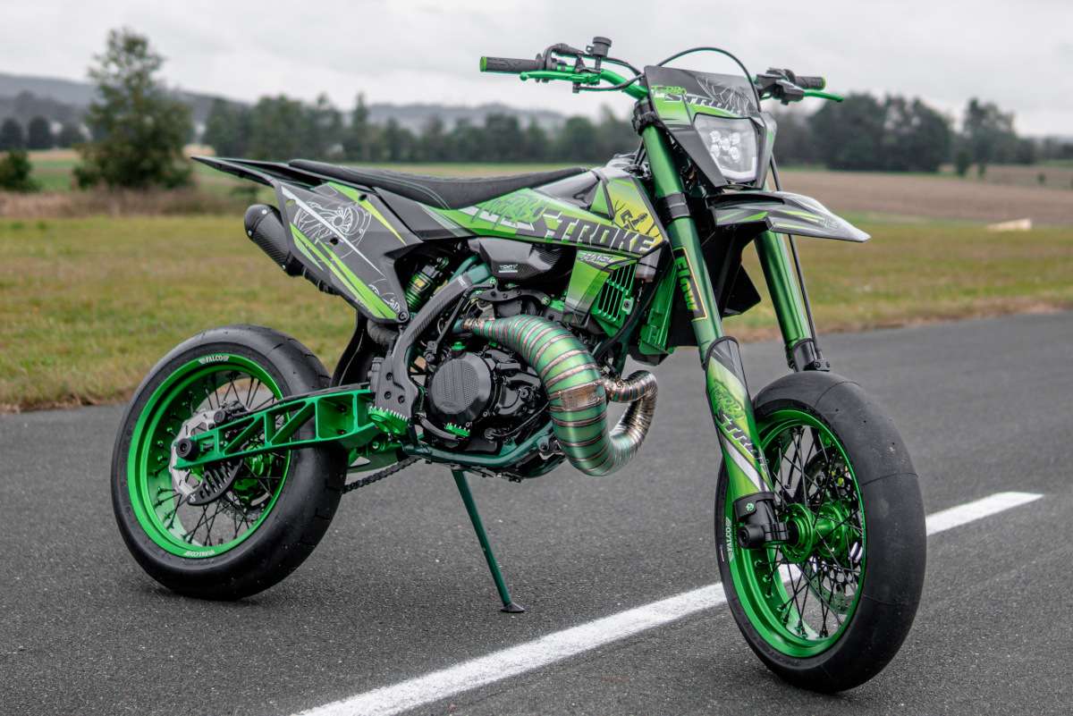 Custom Two-Stroke Turbocharged KTM 300 Supermoto