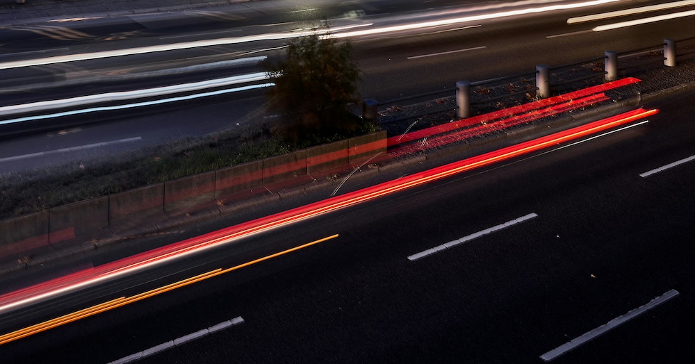 Lane filtering on a road in colorado