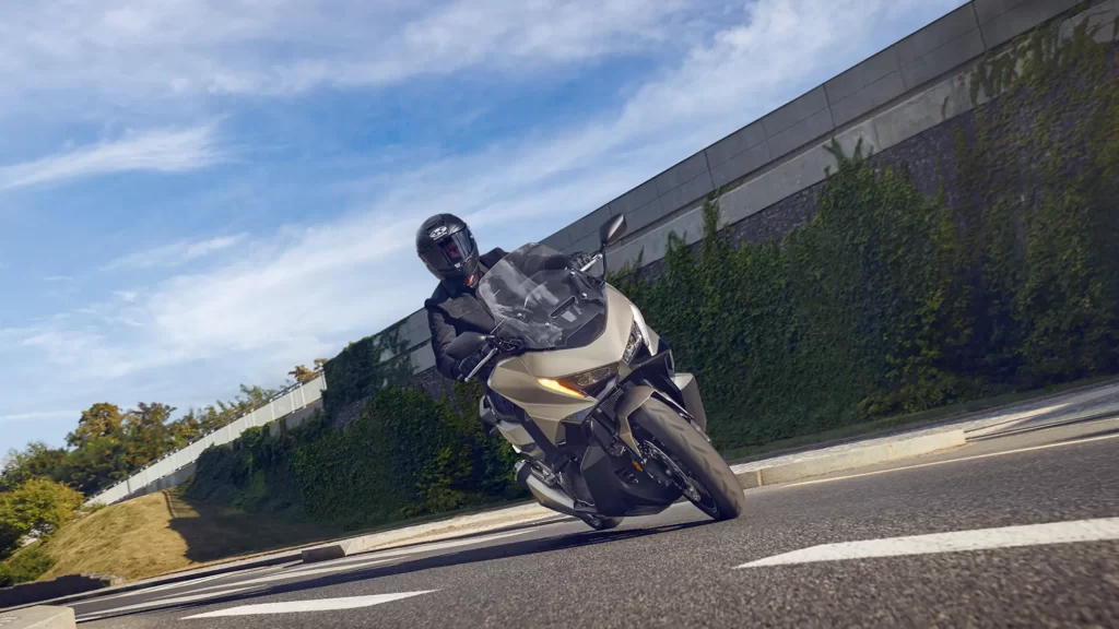 The 2025 Honda Forza 750 on a road in the UK