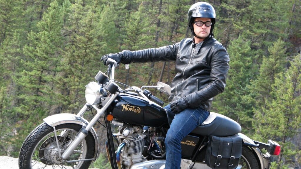 The Norton motorcycle in the movie One Week.