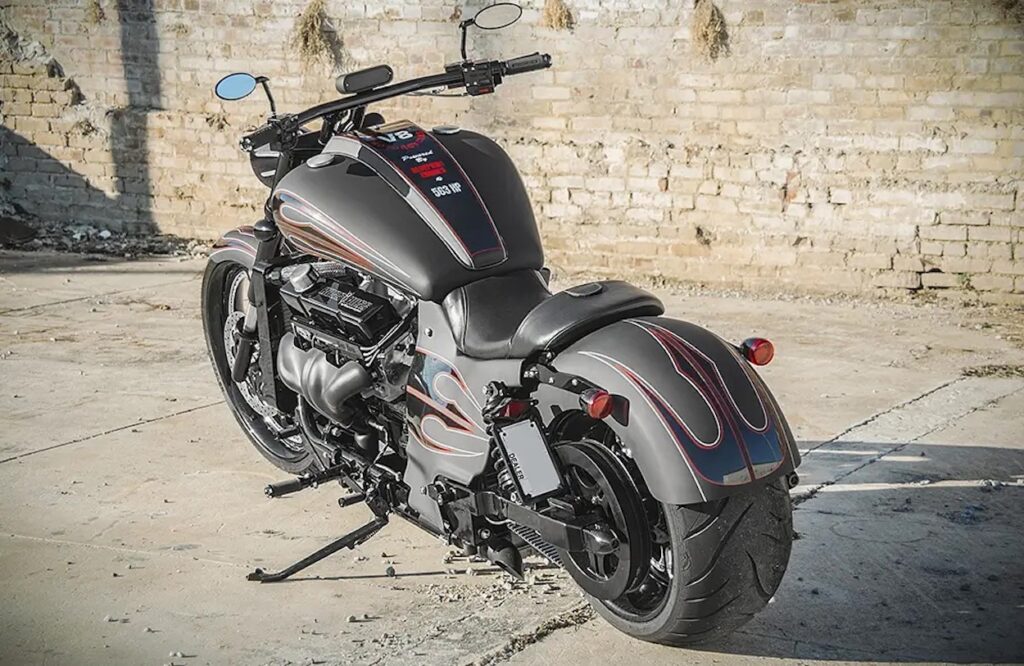 Boss hoss Crusier with a car engine in it. 