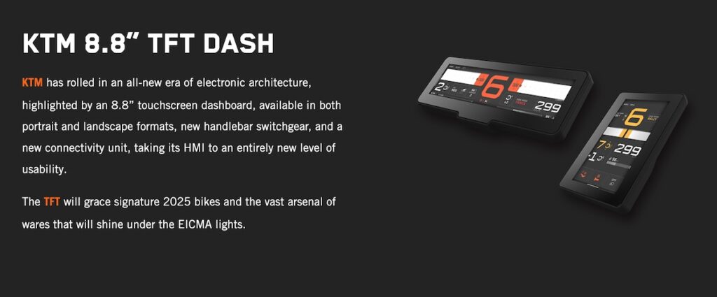 KTM's New TFT Displays