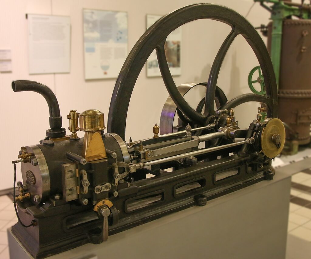 An early four-stroke engine or Otto engine created by Nikolaus Otto.
