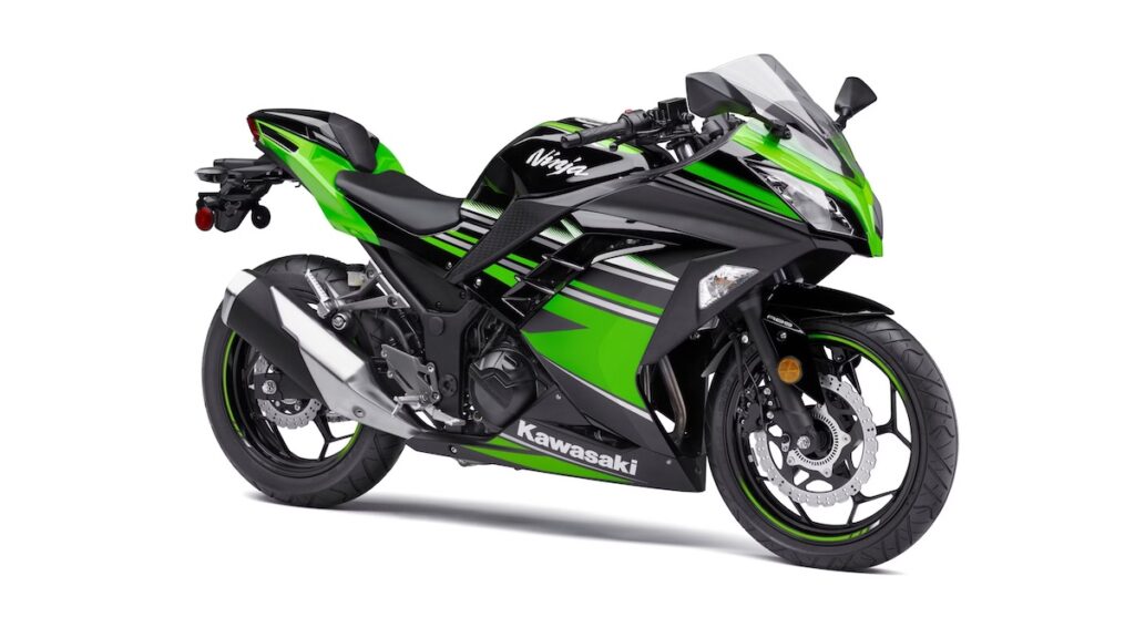 Kawasaki Ninja 300 on a white background
