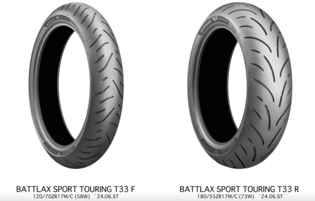 Bridgestone Battlax Sport Touring T33 F and T33 R.