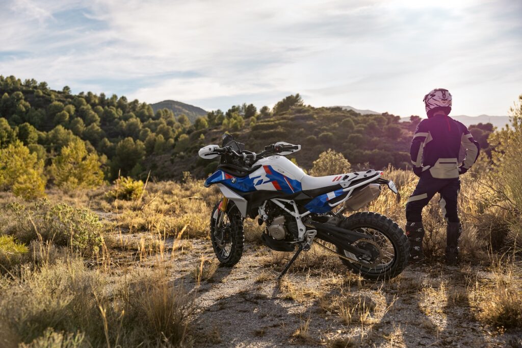 BMW Motorrad’s Concept F 450 GS in the desert. 