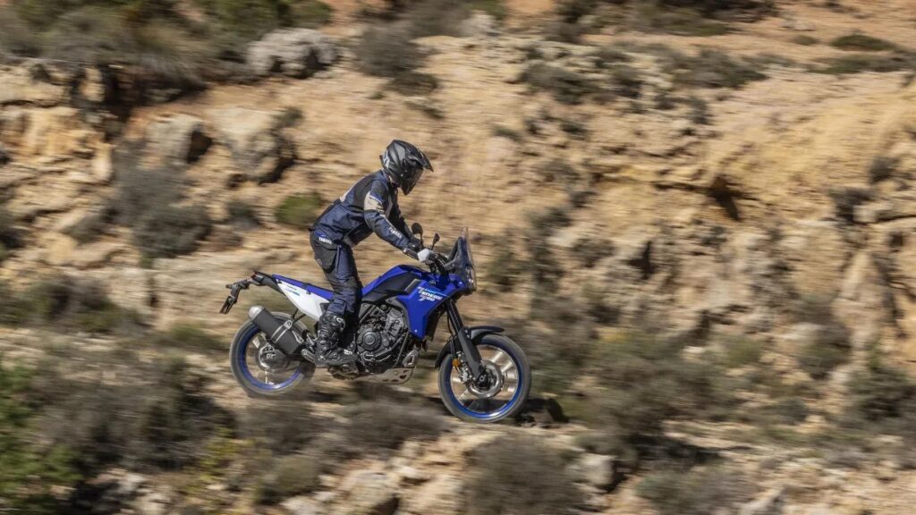 2025 Yamaha Ténéré 700 riding on some desert trails