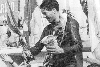 Phil Read winning a race for Yamaha Racing