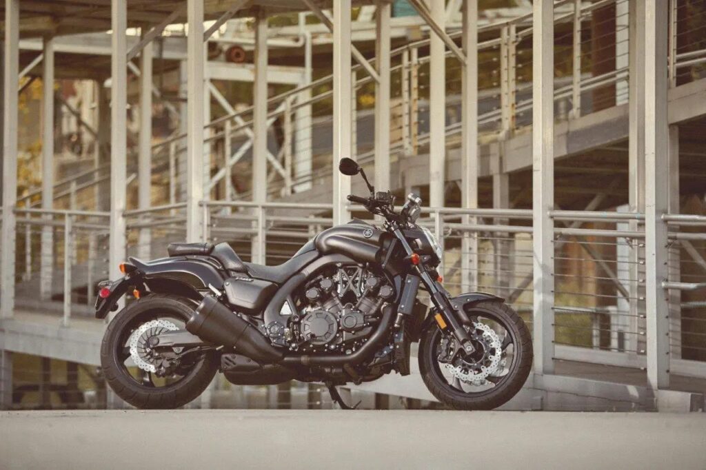 Yamaha VMAX parked on the street. 