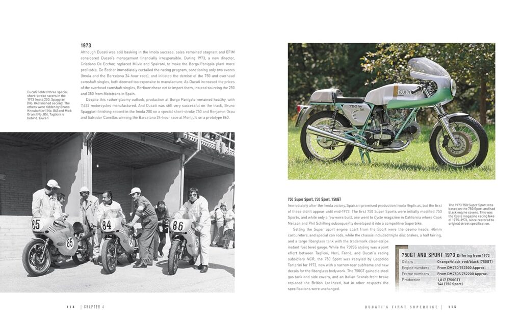 A page from The Complete Book of Ducati Motorcycles, 2nd Edition: Every Model Since 1946 by Ian Falloon