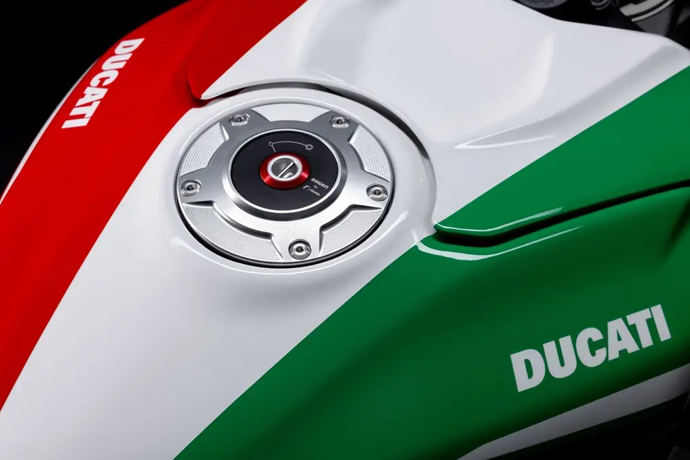 Ducati Panigale Tricolore gas tank red white and green
