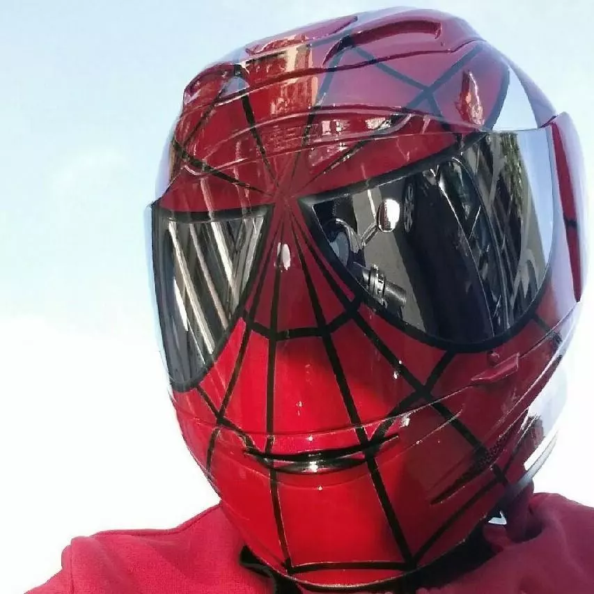 Custom Airbrushed Spiderman Motorcycle Helmets