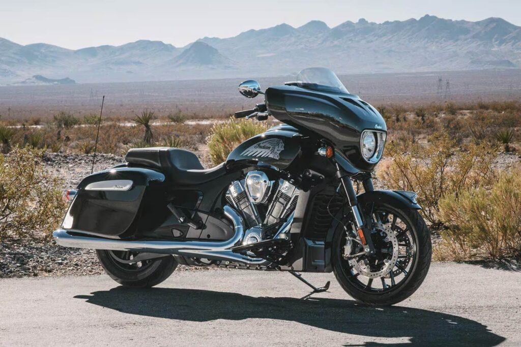 2025 Indian Chieftain powerplus motorcycle parked in the sun 