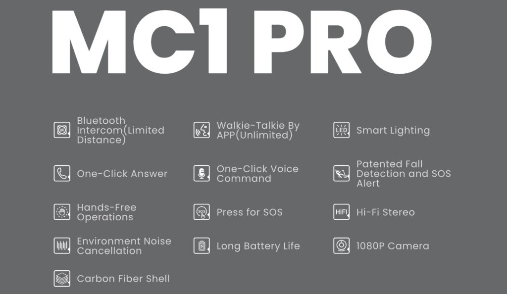 Livall MC1 Pro motorcycle helmet list of features