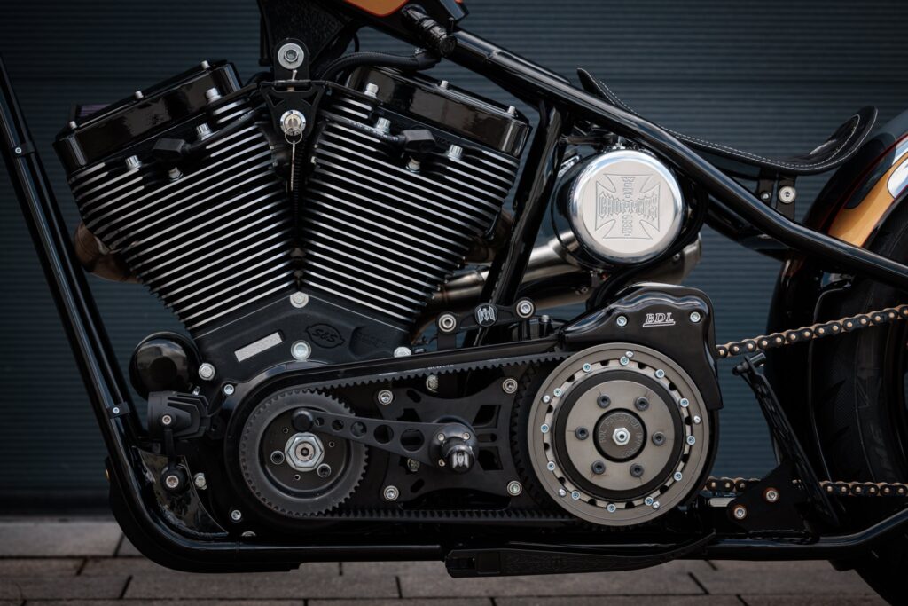 The Stauffenberg custom chopper by MB Cycles engine